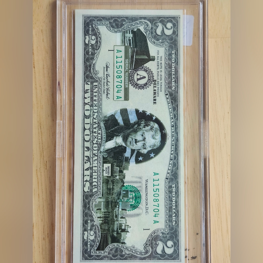 Two Dollar Bill OverPrint 50 State Bills. Delaware 2003